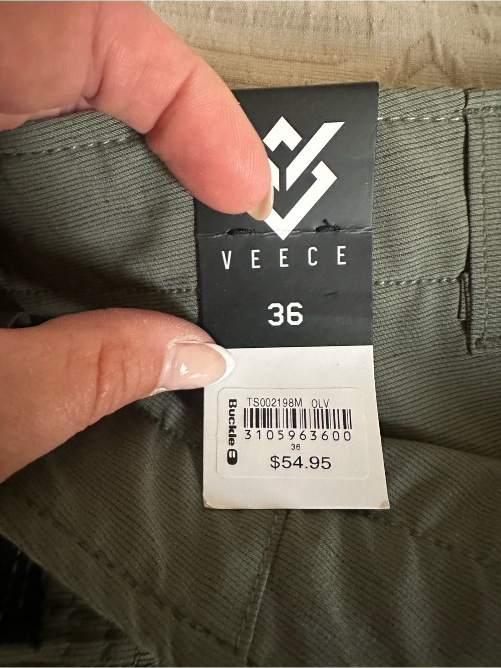 Veece Men's Olive Green Shorts - Size 36